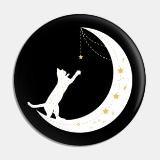 Stars Cat in Moon Pin