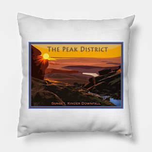 The Peak District, Kinder Downfall sunset Pillow