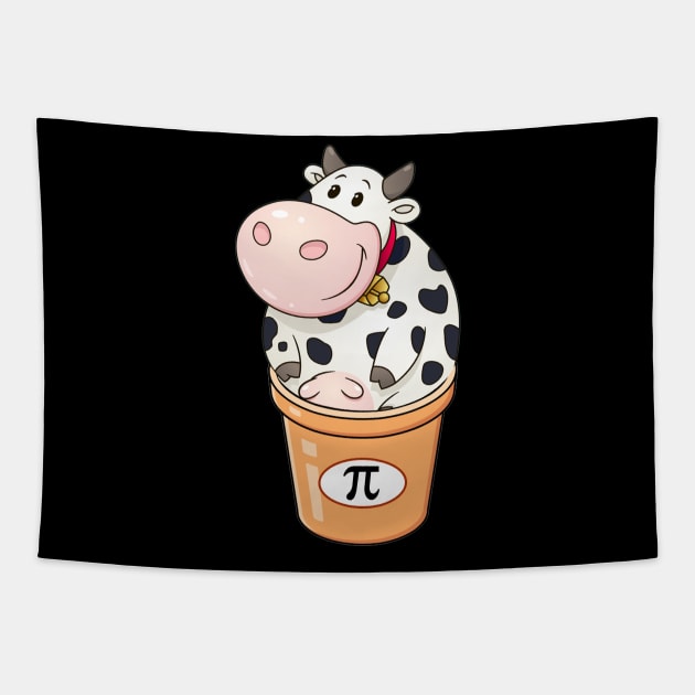 Cow Pi Day Funny Tapestry by Dunnhlpp