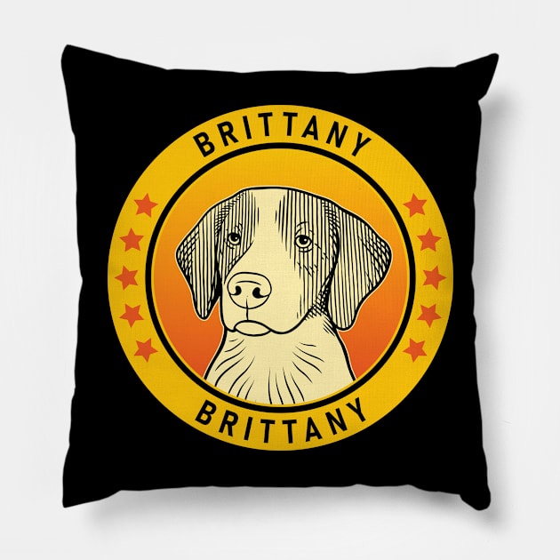 Brittany Dog Portrait Pillow by millersye