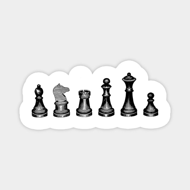 Chess Lover Chess Pieces Magnet by Sanu Designs