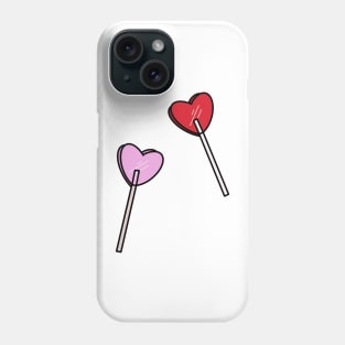 Red and Pink Heart Lollipop Set Phone Case