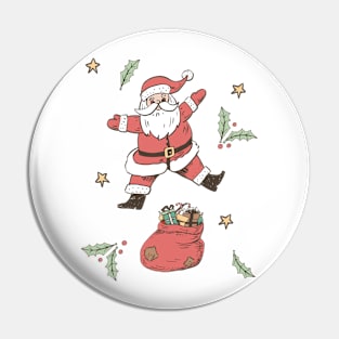 Cute Retro Leaf Santa Pin