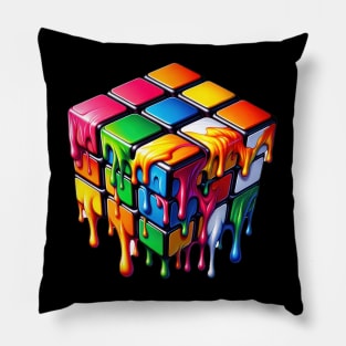 Melting Rubiks Cube Pillow