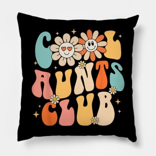 Cool Aunt Club Groovy Retro Funny Aunt Club Aunties Pillow