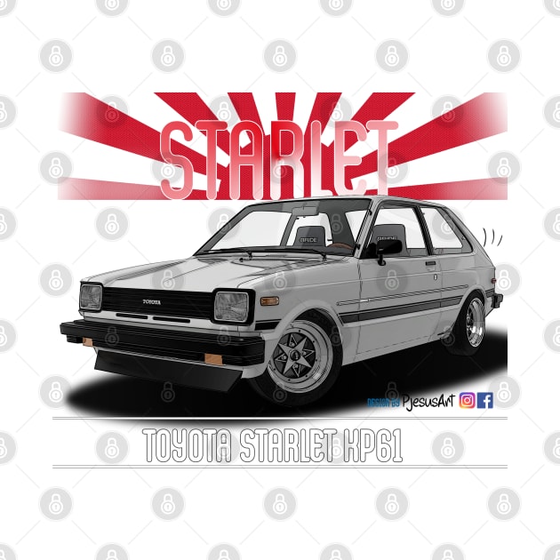 Toyota Starlet KP61 White by PjesusArt