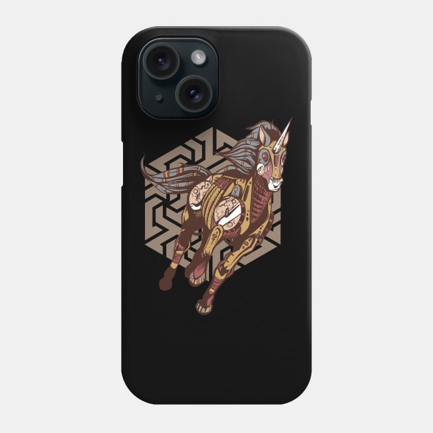Horse UNICORN STEAMPUNK lovely abstract design Phone Case by Midoart
