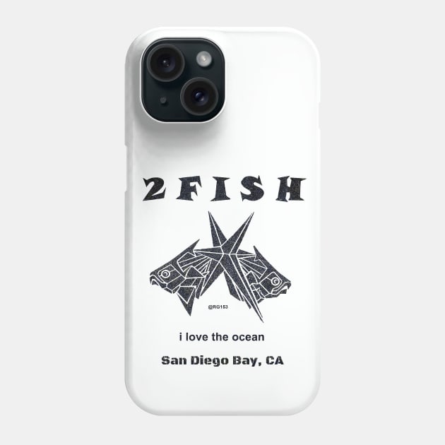 San Diego CA., I love the Ocean, 2 fish Phone Case by The Witness