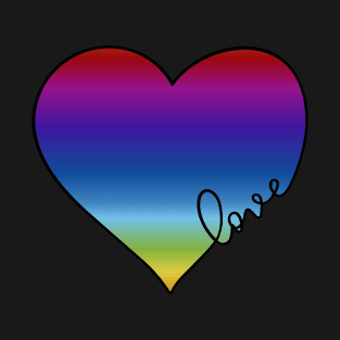 Rainbow Love Heart Pride Design T-Shirt