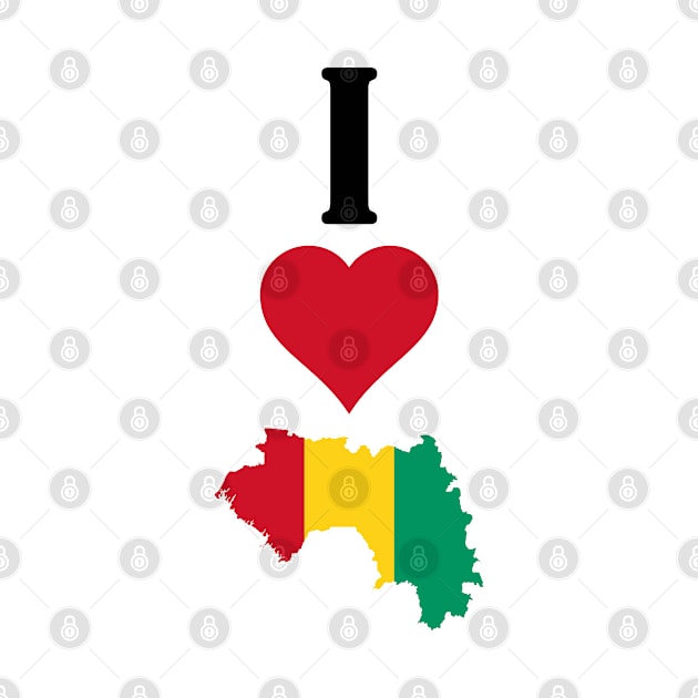 I Love Guinea Vertical I Heart Guinean National Flag Map by Sports Stars ⭐⭐⭐⭐⭐