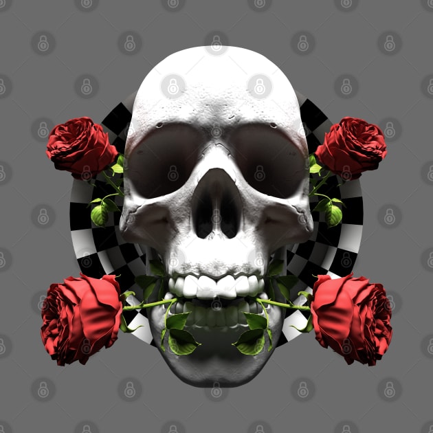 valentine Skull Roses  Anamorphic Illusion by CkKong