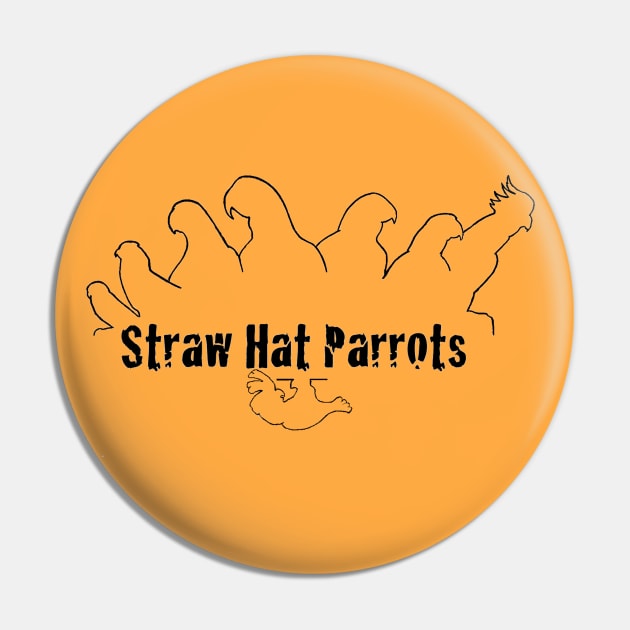 Straw Hat Parrots Outline Black Pin by Straw Hat Parrots