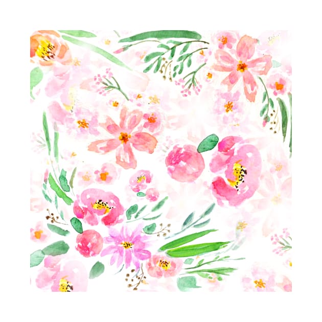 pink flowers pattern 1 by colorandcolor