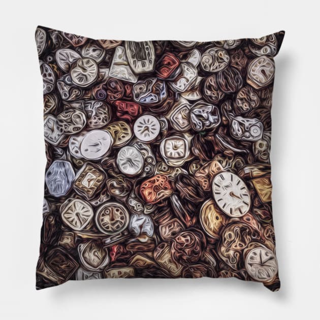 Pieces of Time Pillow by perkinsdesigns