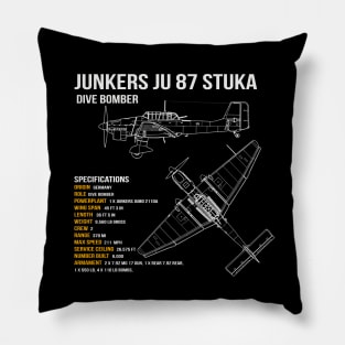 Junkers Ju 87 Stuka WW2 Dive Bomber Airplane Pillow