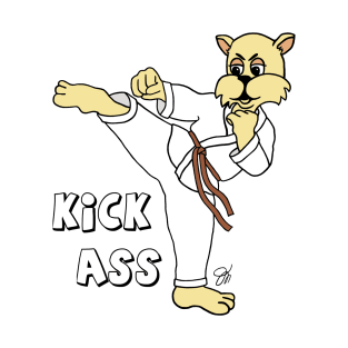 Fat Cat Kick Ass Karate Cat T-Shirt