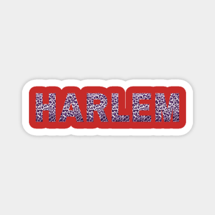 Harlem Texted Based | Purple Leopard Animal Print Design Magnet