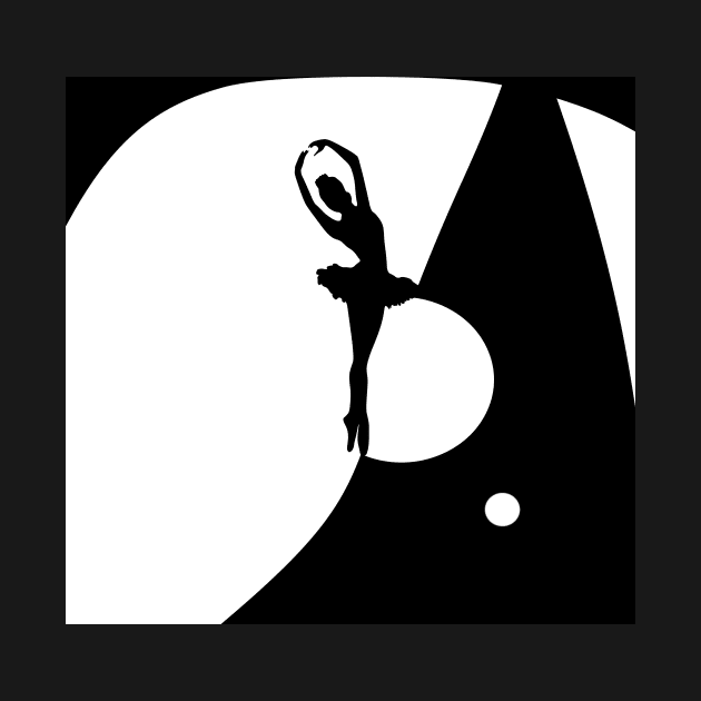 Black and White The Dancer Graphic Minimalism 050717 C by GinetteArt