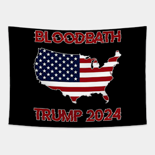 Bloodbath President Trump 2024 Election Bloodbath Parody American Map Tapestry