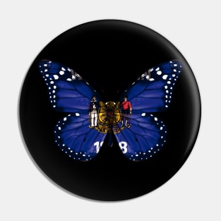 Wisconsin Flag Butterfly - Gift for Wisconsinite From Wisconsin WI Pin