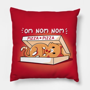 Cute Funny Cat Kitten Eating Pizza Foodie Lover Sarcastic Humor Quote animal Lover Artwork Pillow