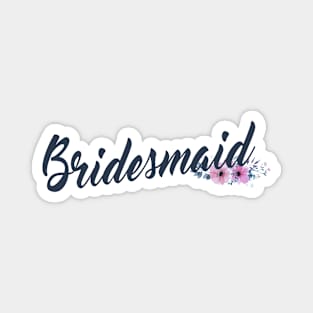 Elegant Bridesmaid Floral Wedding Calligraphy Magnet