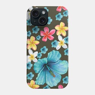 Diseño floral en tonos azules Phone Case