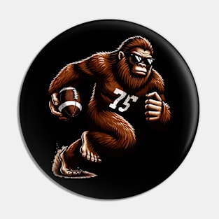 Sasquatch Bigfoot Football Quarterback Rush Fanatic Game Pin