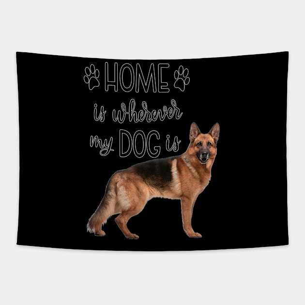 Home Is Whereever My Dog Is Tapestry by gdimido