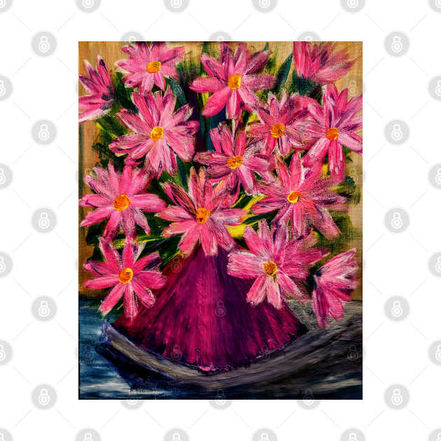 Some fun bright pink flowers by kkartwork