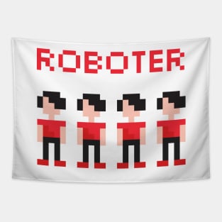 Roboter Pixel Art | Kraftwerk Fan Art Merch | German Electronic Band | Music Lovers Gift Tapestry