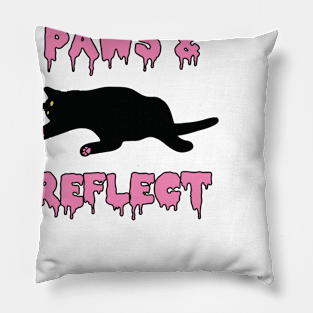 Paws & Reflect Cat Meditation Yoga Humor Mindfulness Pillow