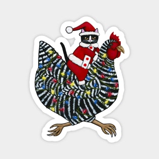 Christmas Chicken Ride Magnet