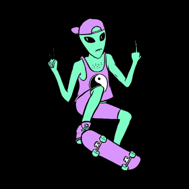 Alien Skateboarding by Scalderon9