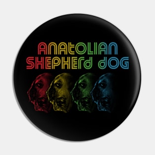 Cool Retro Groovy Anatolian Shepherd Dog Pin