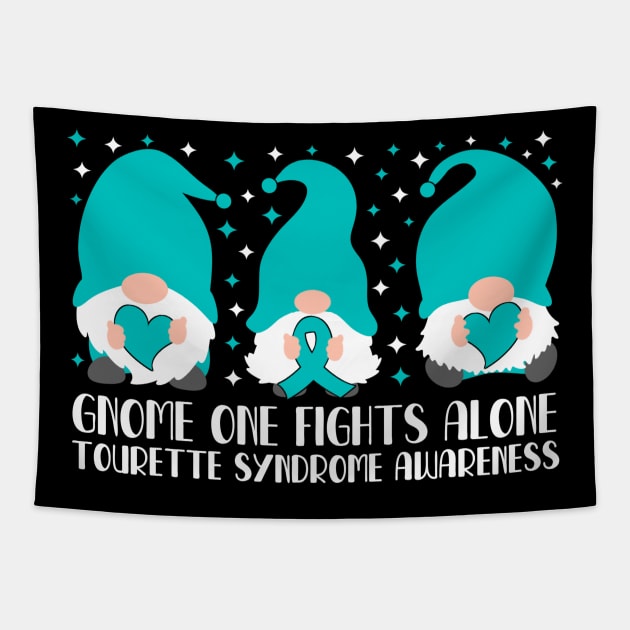 Gnome One Fights Alone Tourette Syndrome Awareness Tapestry by Geek-Down-Apparel