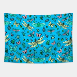 Pretty bugs, butterflies and dragonflies pattern Tapestry