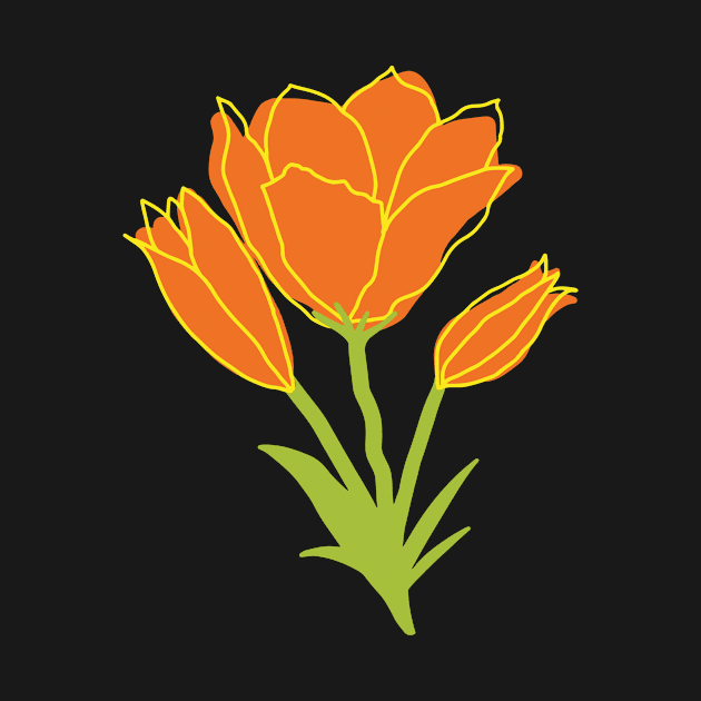 Sketchy Orange Flower by Hssinou