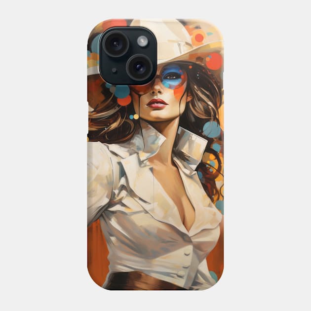 Beauty Woman Retro Abstract Colorful Painting Phone Case by Cubebox