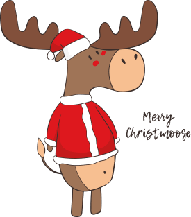 Merry Christmoose, Funny Cute Christmas Moose Magnet