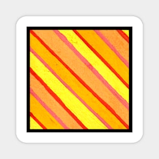 Peach Pink Yellow Orange Geometric Abstract Acrylic Painting Magnet