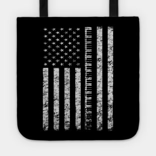 Vintage Piano Keyboard Player American Flag Distressed Tote