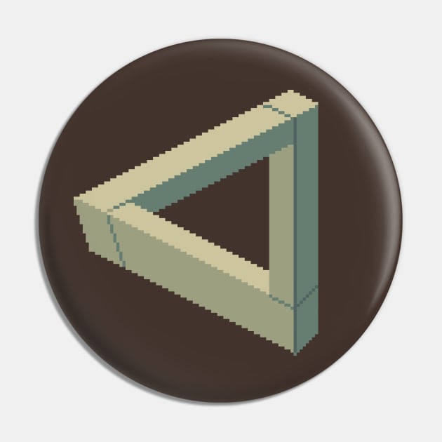 Pixel Art Penrose Triangle Pin by PXLFLX
