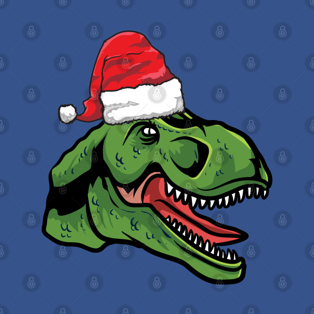 Disover Santa Hat-Wearing T-Rex Funny Christmas Holiday - Christmas T Rex - T-Shirt