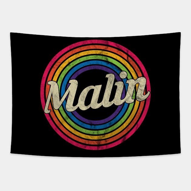 Malin - Retro Rainbow Faded-Style Tapestry by MaydenArt