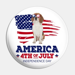 Beagle Flag USA - America 4th Of July Independence Day Pin