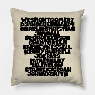 Jazz Legends in Type: The Jazz Gutarists Pillow