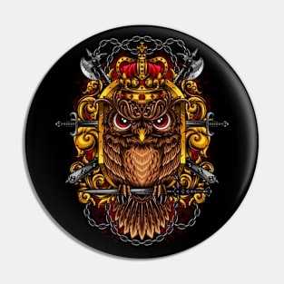 crowned and armed owl Pin