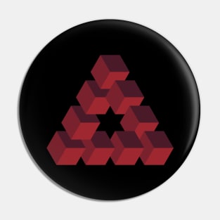 Optical illusion triangle #1- dark reds Pin