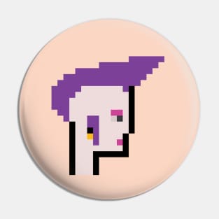 Pixel Art Female with Purple Mohawk: Unique NFT Art from the ToolCrypto Collection / ToolCrypto #12 Pin